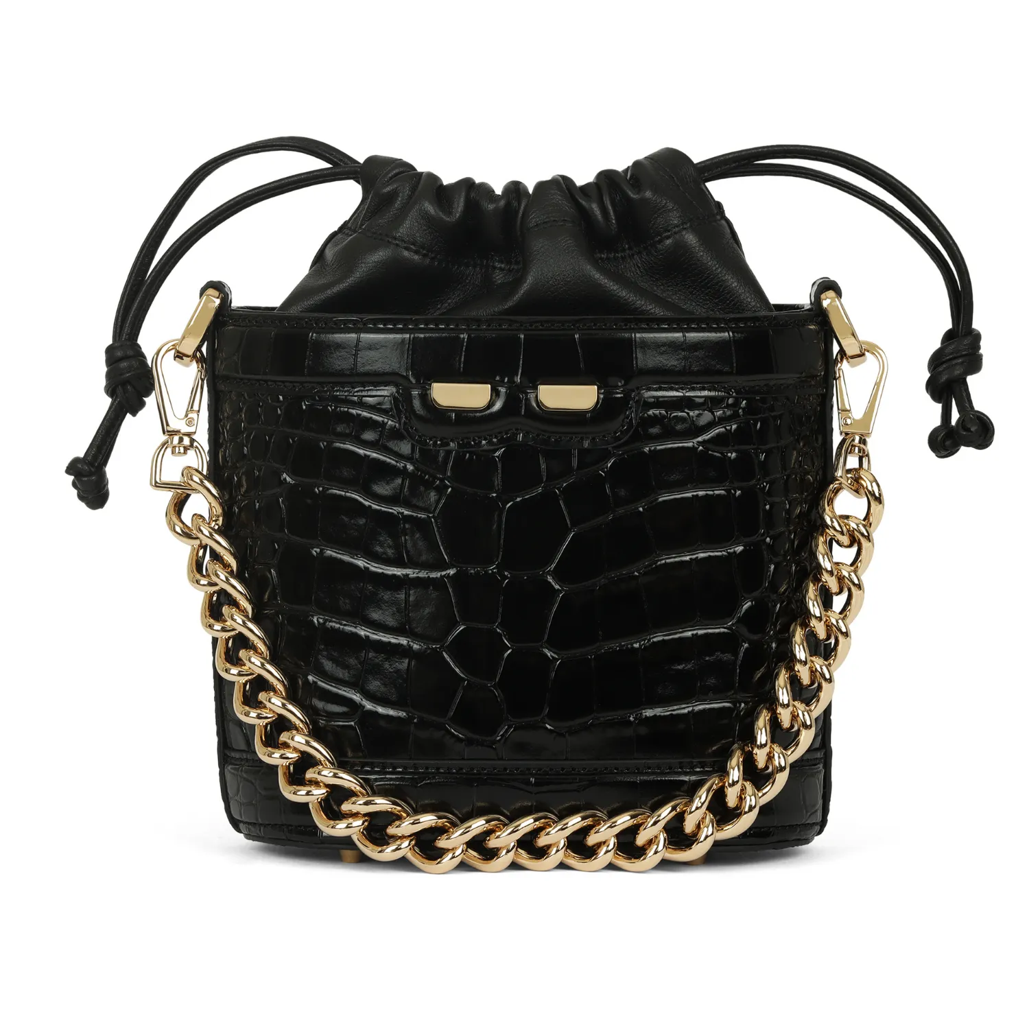 Byrd Bucket in Black Croc