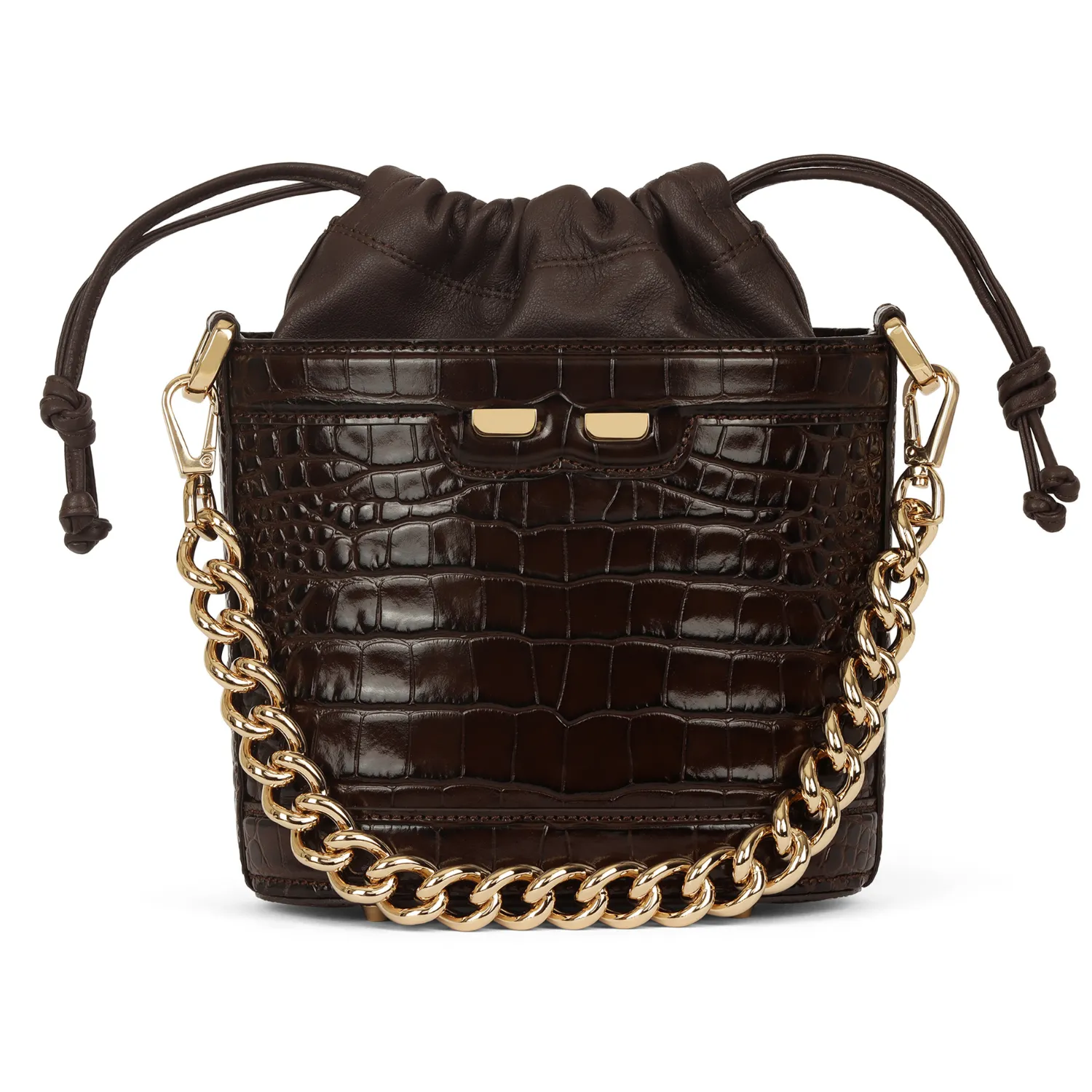 Byrd Bucket in Chocolate Croc