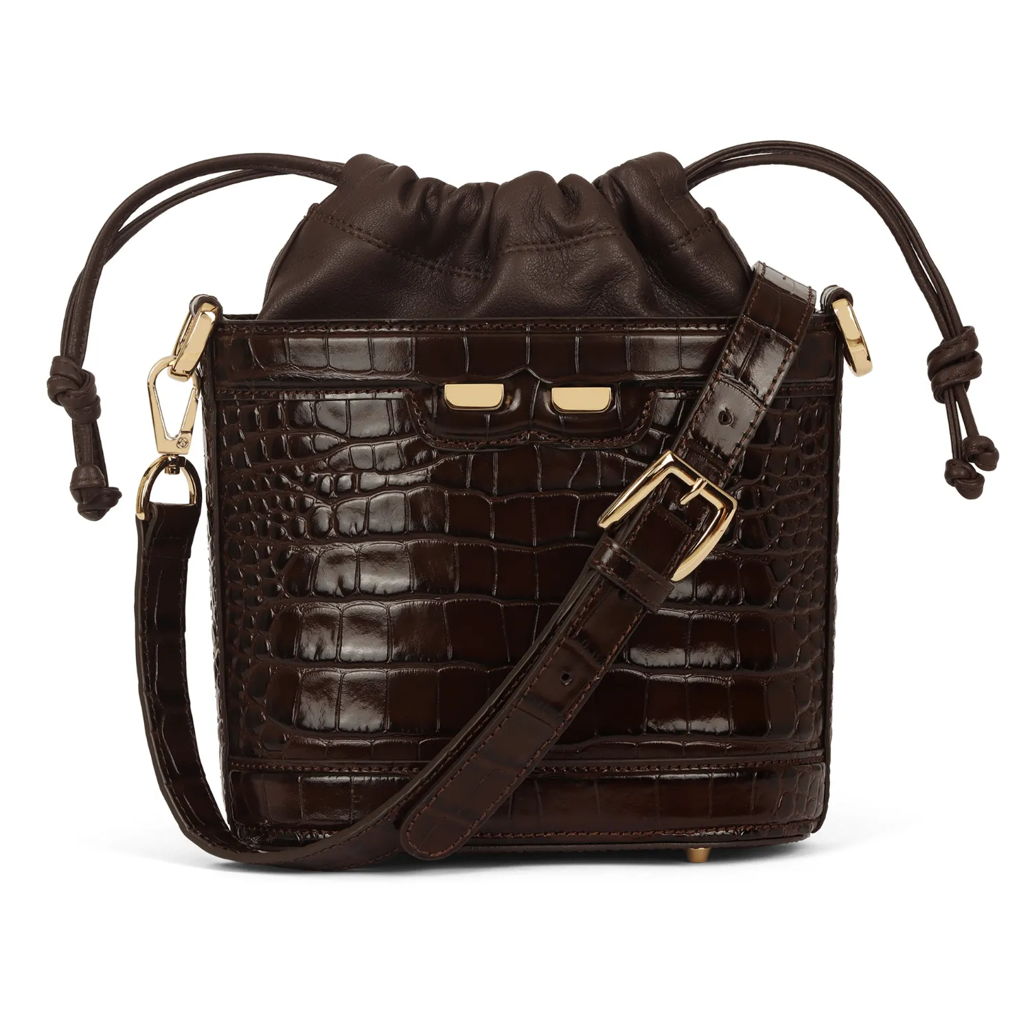 Byrd Bucket in Chocolate Croc