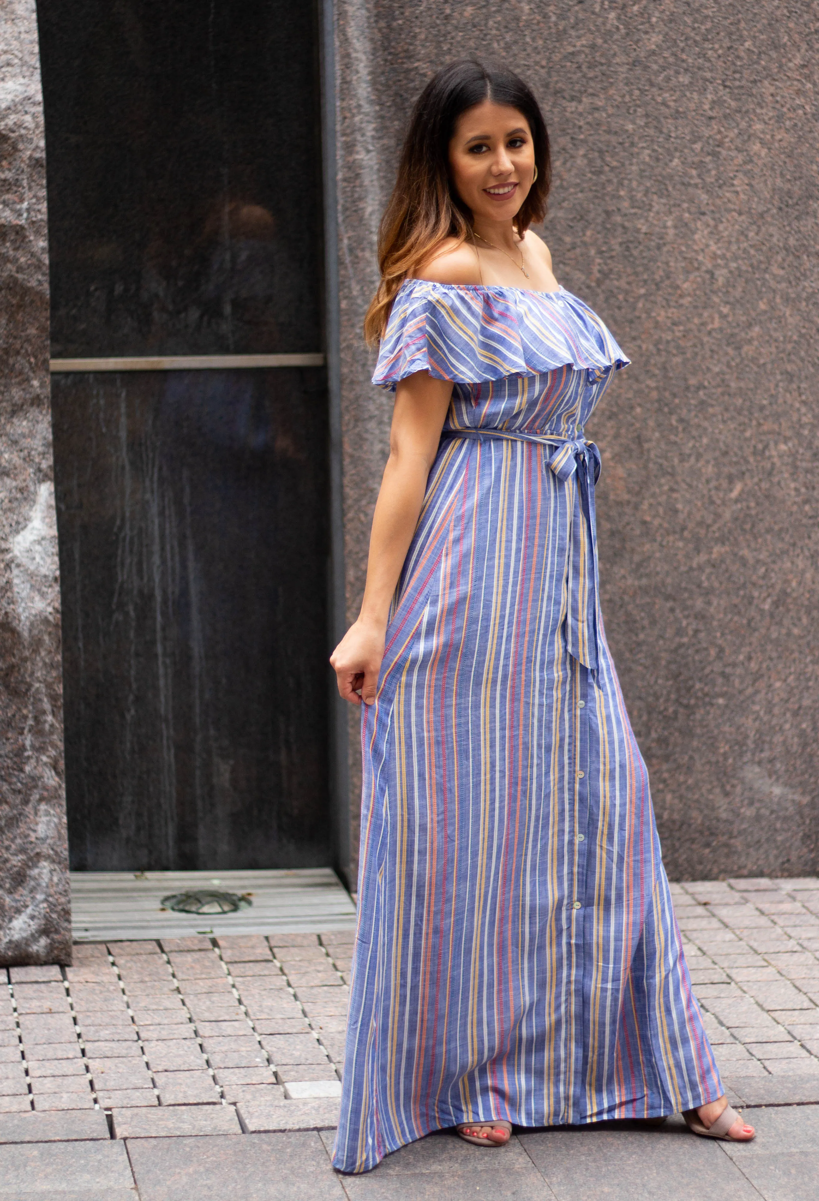 Cabana Striped Maxi Dress