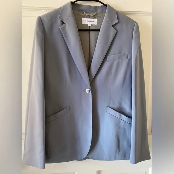 Calvin Klein vintage Blazer like new gray blue roomy size 8