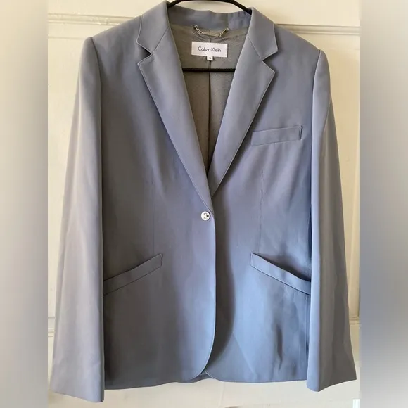 Calvin Klein vintage Blazer like new gray blue roomy size 8