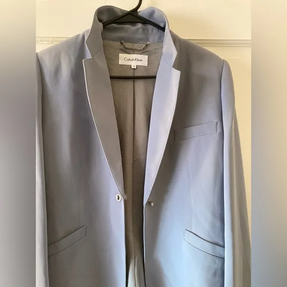 Calvin Klein vintage Blazer like new gray blue roomy size 8