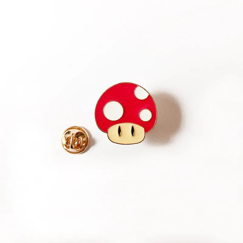 Cartoon Red Mushroom Enamel Pins