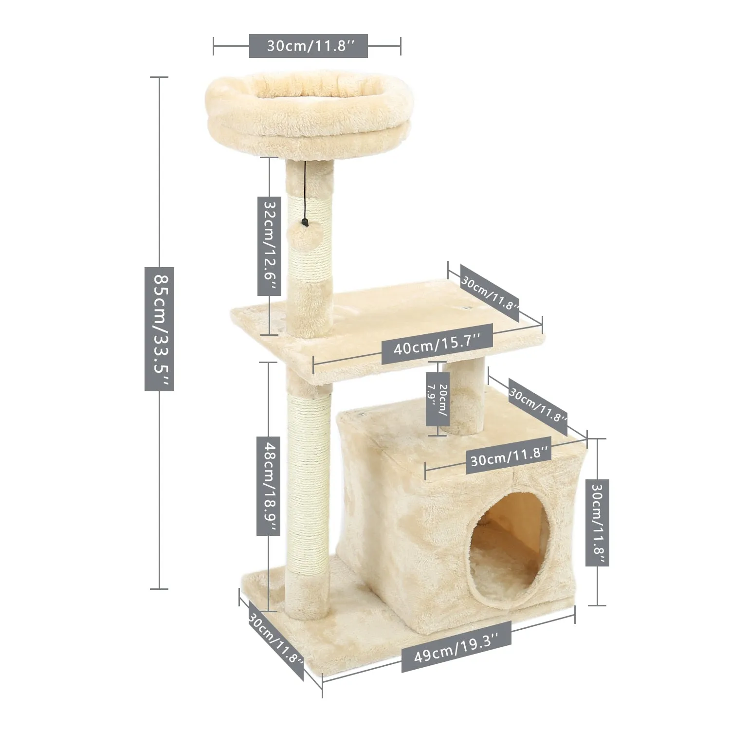 Cat Tower with Large Cat Condo