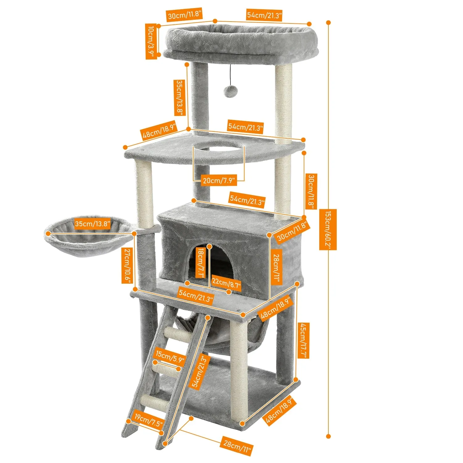Cat Tower with Large Cat Condo