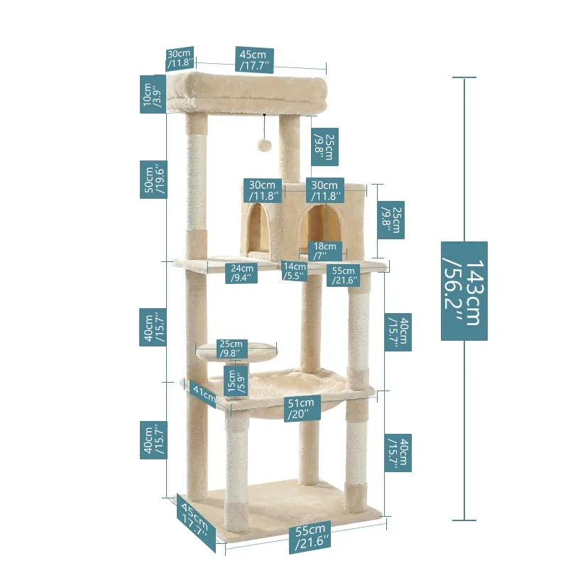 Cat Tower with Large Cat Condo