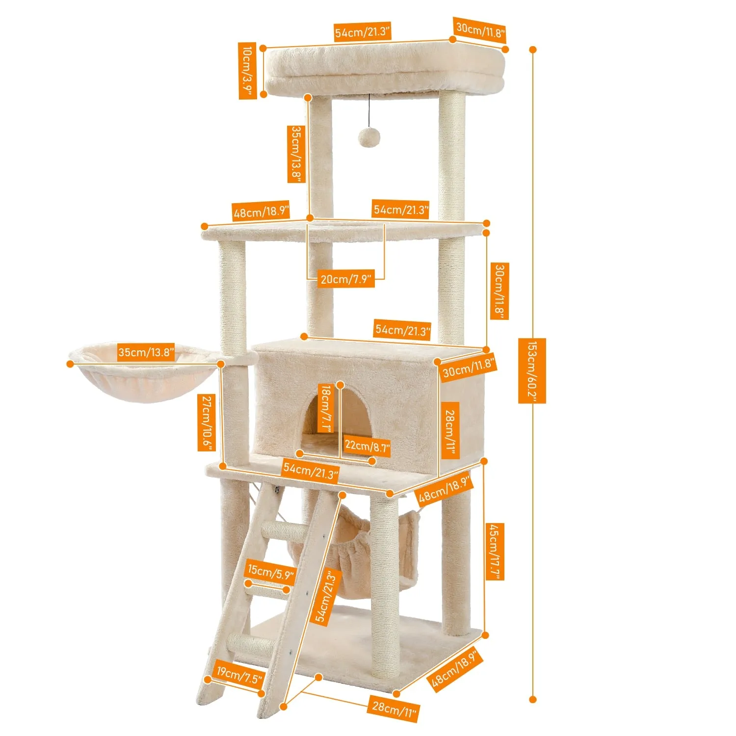 Cat Tower with Large Cat Condo