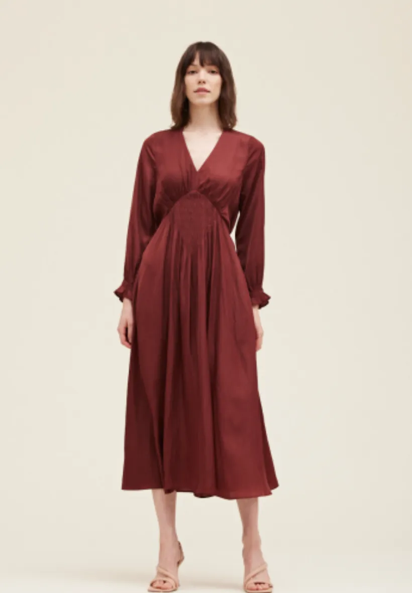 Center Smock Satin Dress