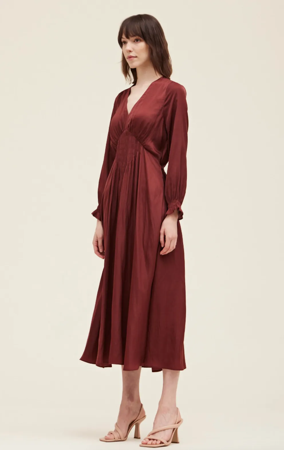 Center Smock Satin Dress