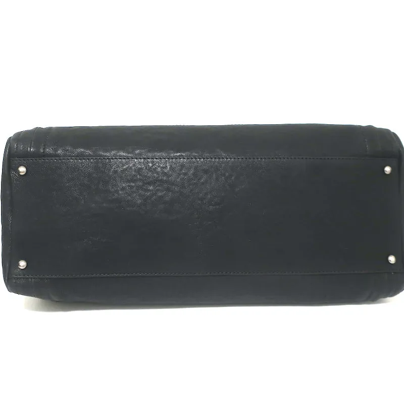 Chanel 06A Modern Chain East West Tote Black Leather Large Shoulder Bag