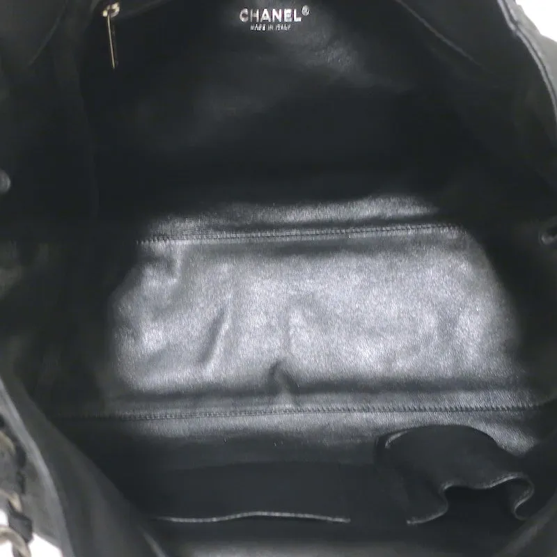 Chanel 06A Modern Chain East West Tote Black Leather Large Shoulder Bag