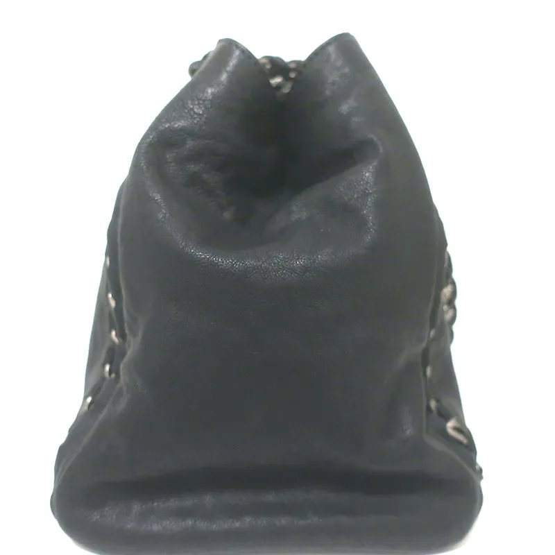 Chanel 06A Modern Chain East West Tote Black Leather Large Shoulder Bag