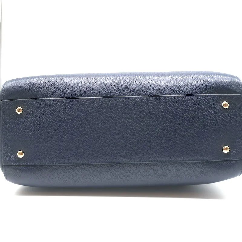 Chanel 17C Neo Executive Small Shopper Tote Navy Leather Shoulder Bag