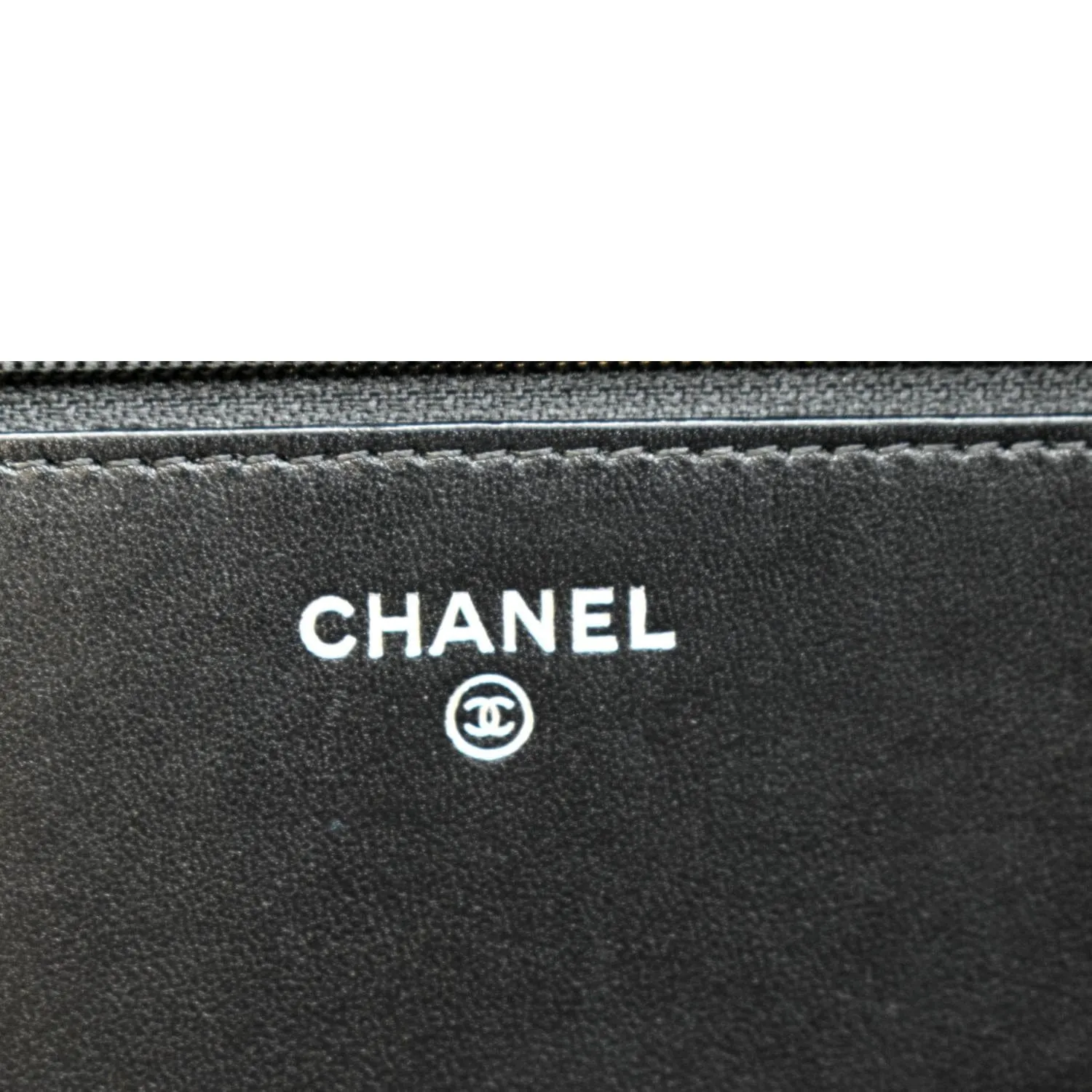 CHANEL Boy Woc Lambskin Leather Wallet On Chain Clutch Bag Black