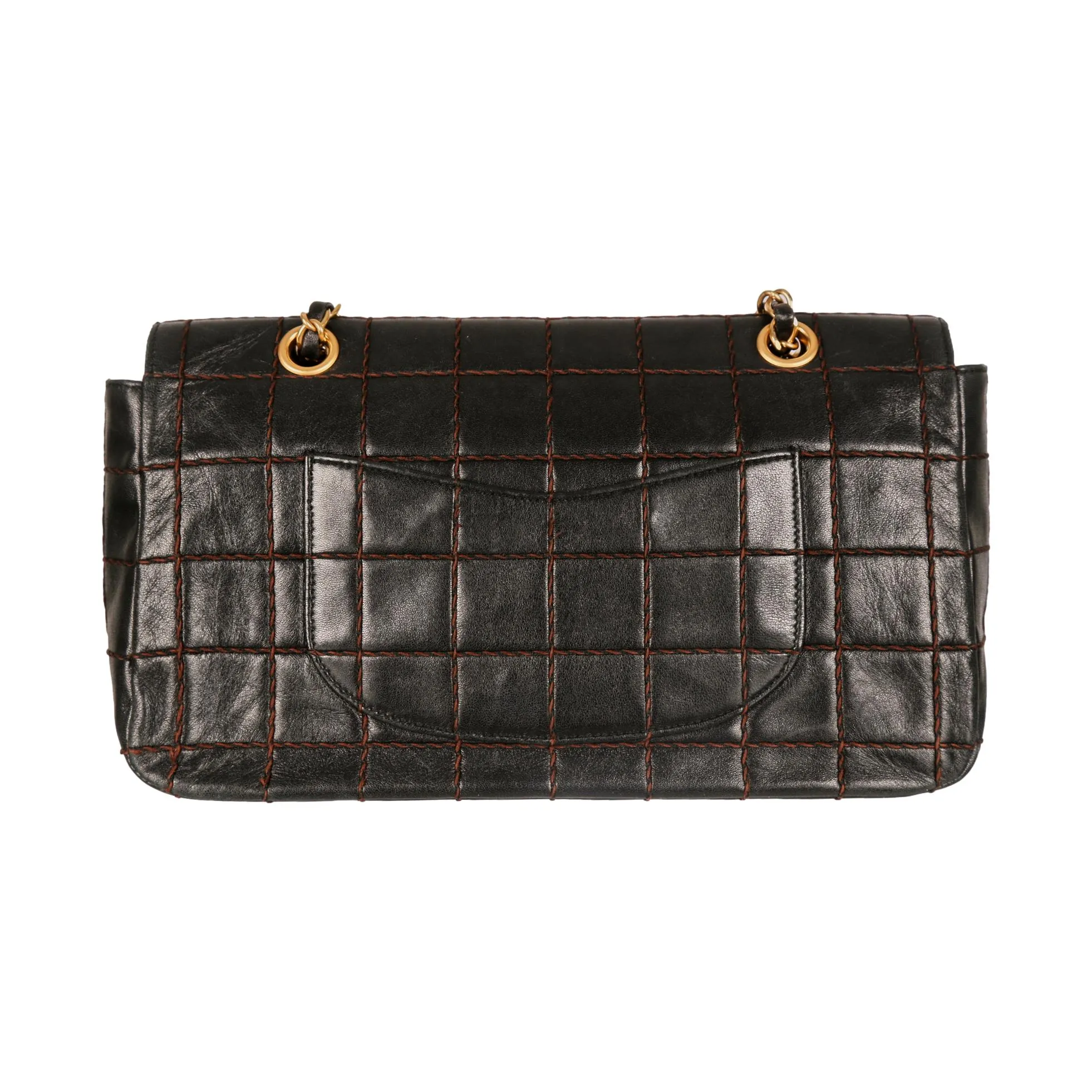Chanel Brown Crazy Stitch Quilted Flap Bag