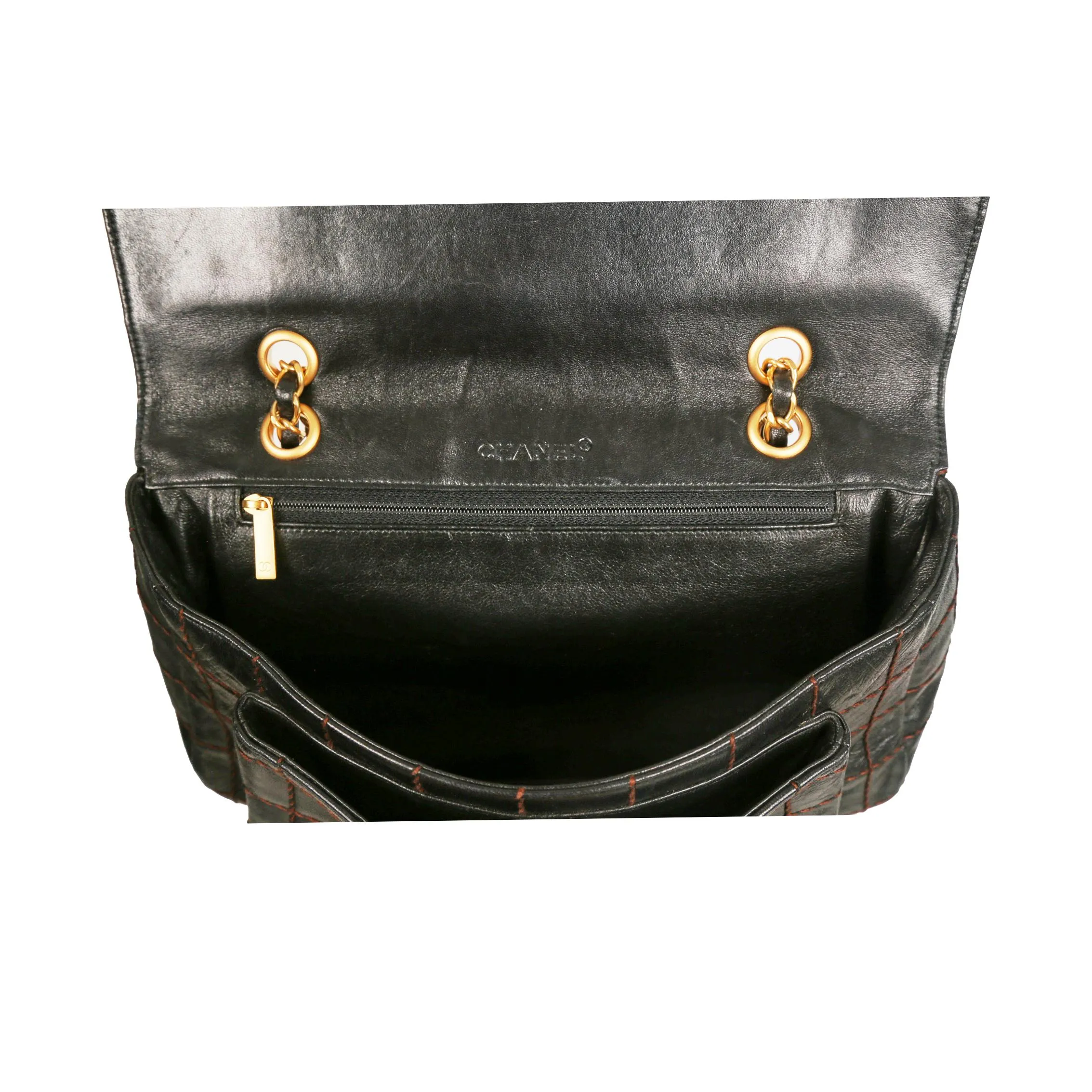Chanel Brown Crazy Stitch Quilted Flap Bag