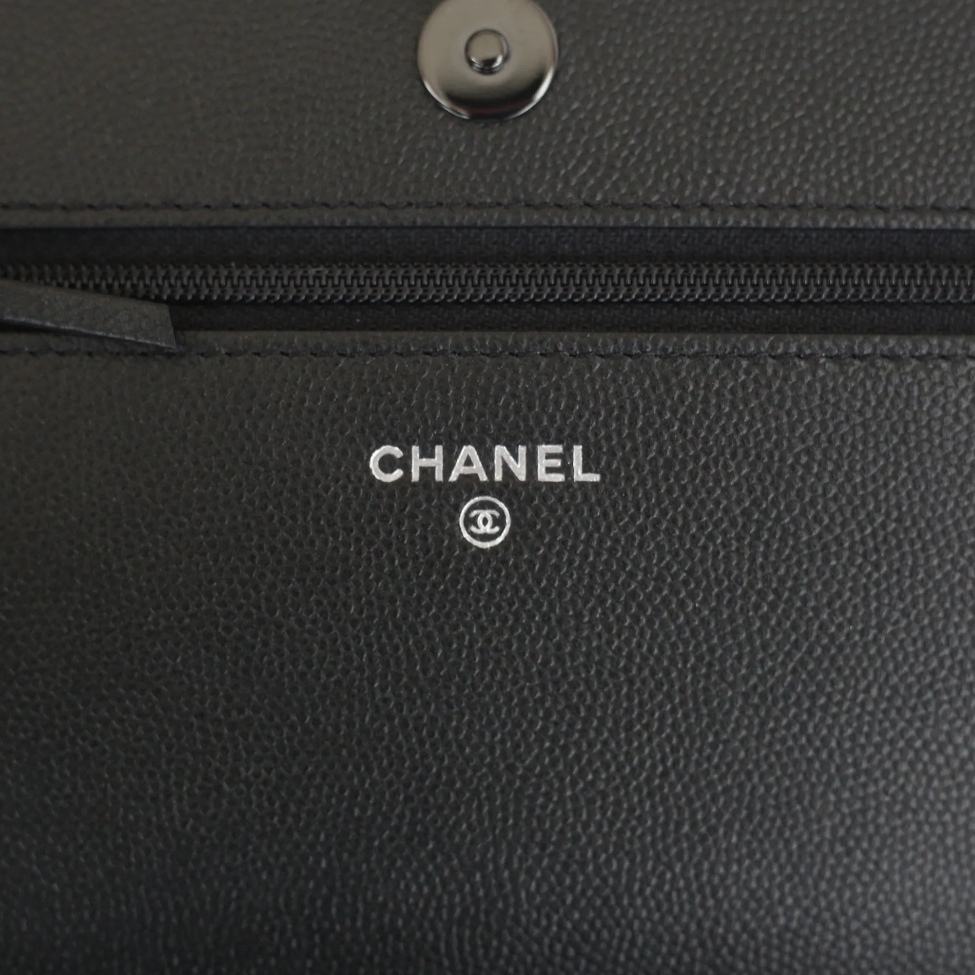Chanel | Calfskin So Black Boy Wallet on Chain | WOC