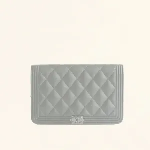 Chanel | Calfskin So Black Boy Wallet on Chain | WOC