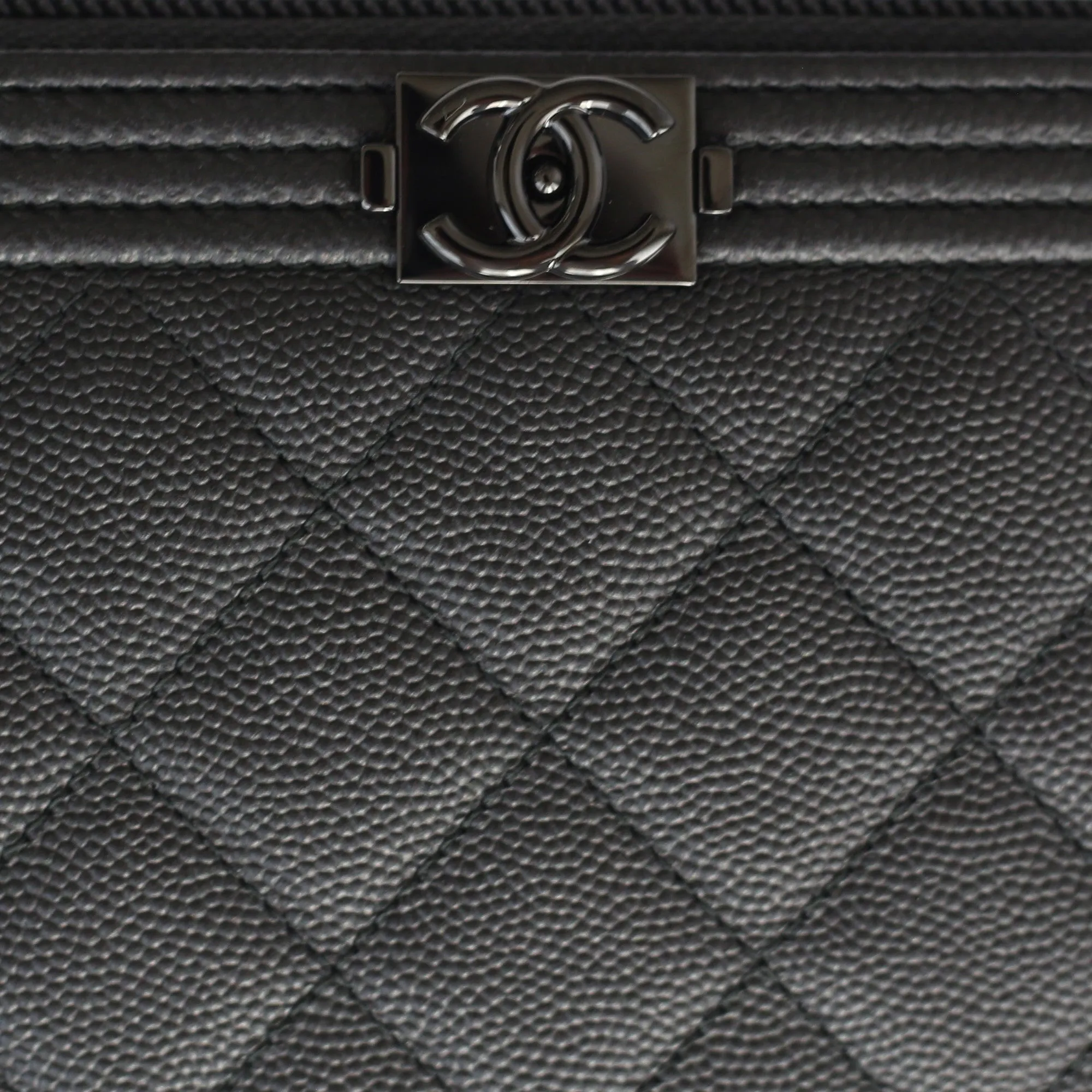 Chanel | Caviar So Black Boy Long Zip Wallet | Large