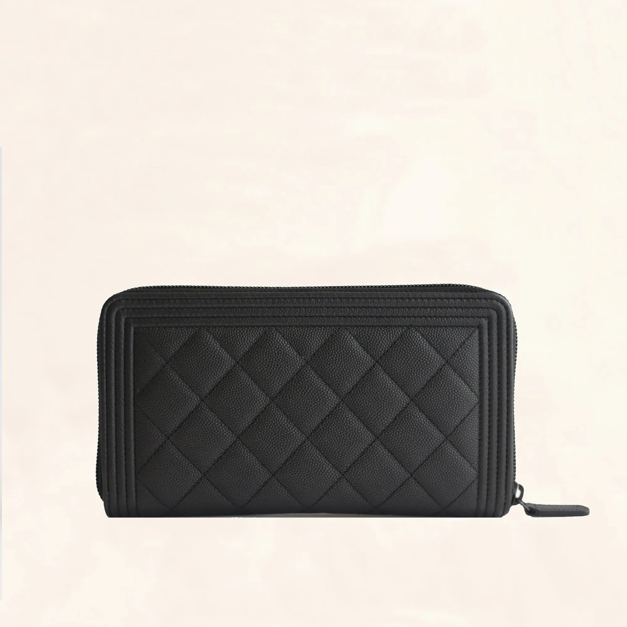 Chanel | Caviar So Black Boy Long Zip Wallet | Large