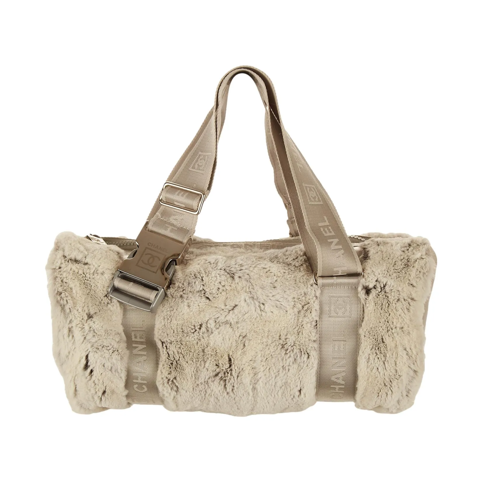 Chanel Grey Fur Mini Duffle