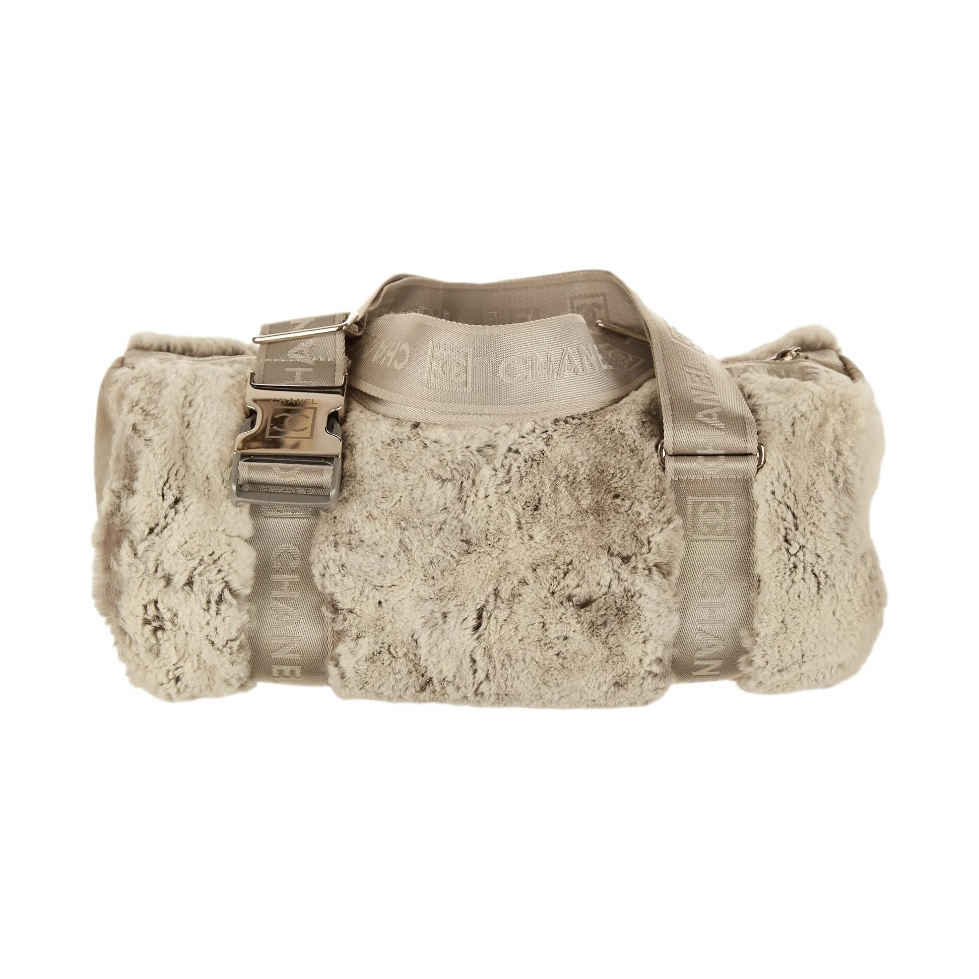 Chanel Grey Fur Mini Duffle