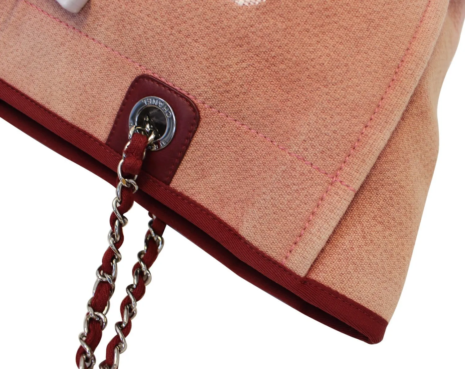 CHANEL Light Pink Canvas Deauville Medium Tote Bag