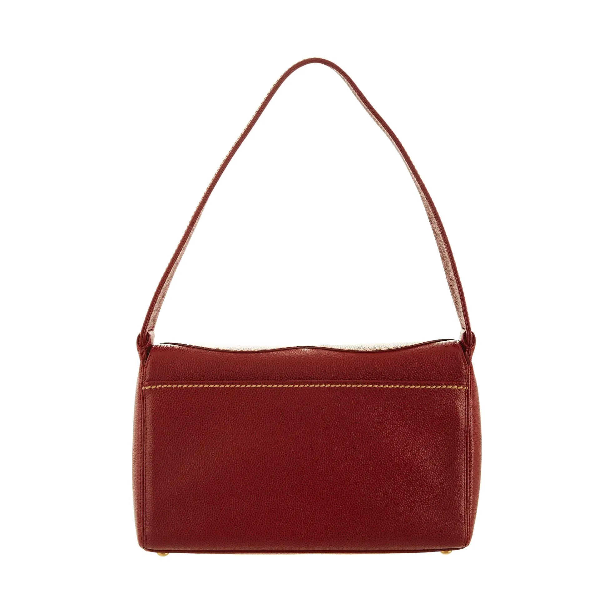 Chanel Red Caviar Logo Shoulder Bag