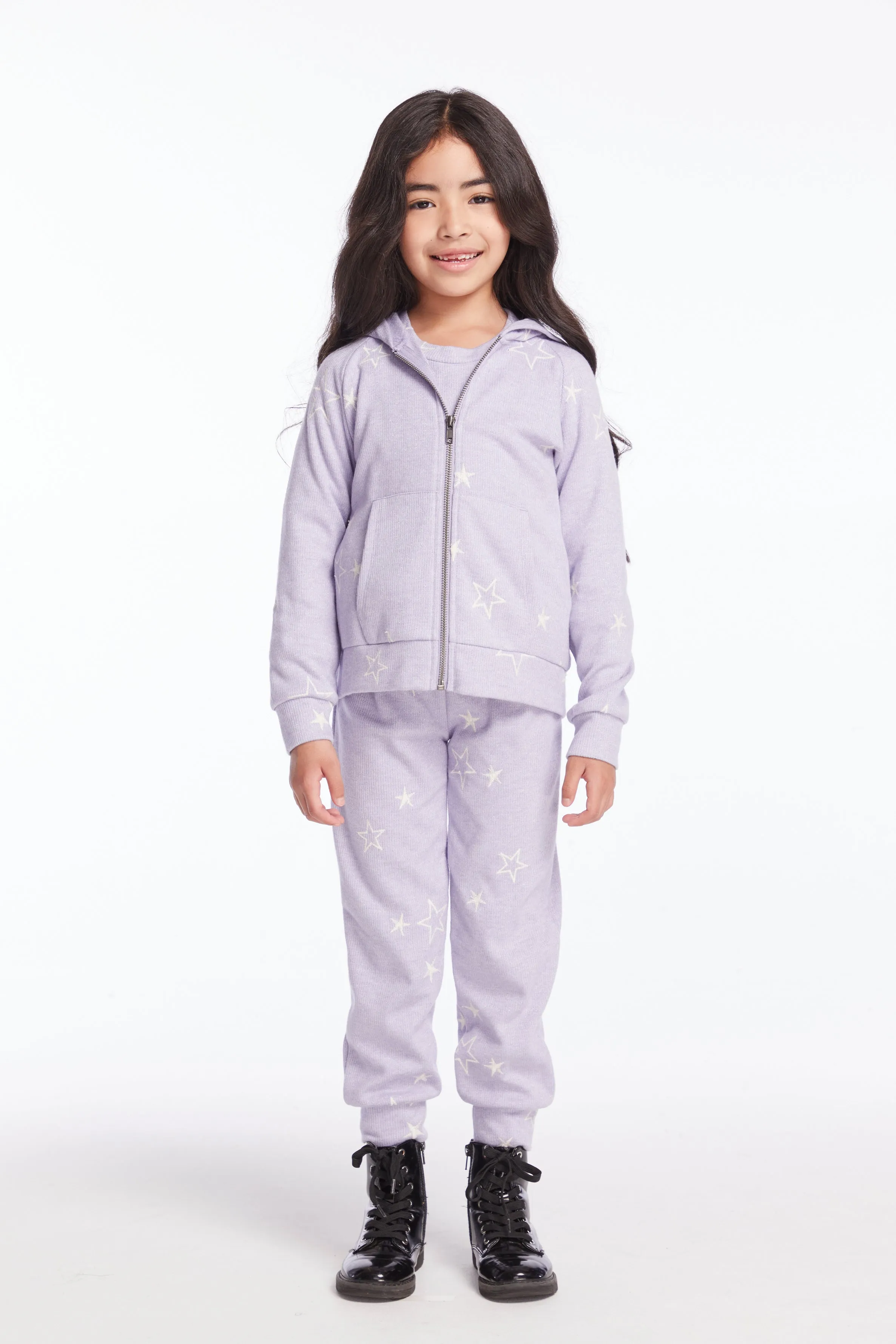 Chaser Girls Purple Sky Zip Up Hoodie