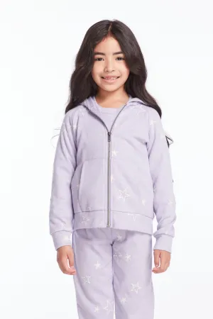 Chaser Girls Purple Sky Zip Up Hoodie