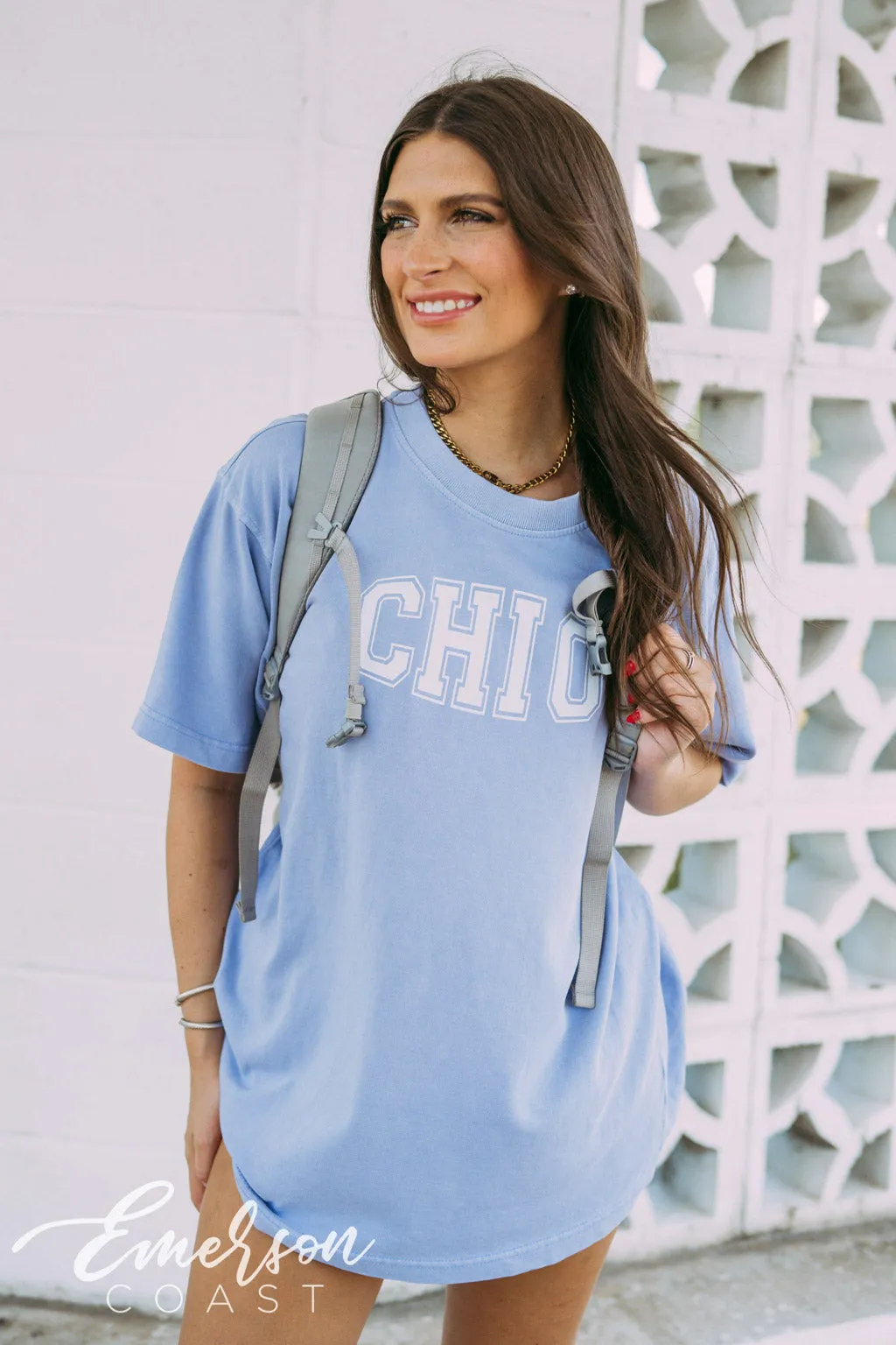 Chi O Varsity Boxy Tee