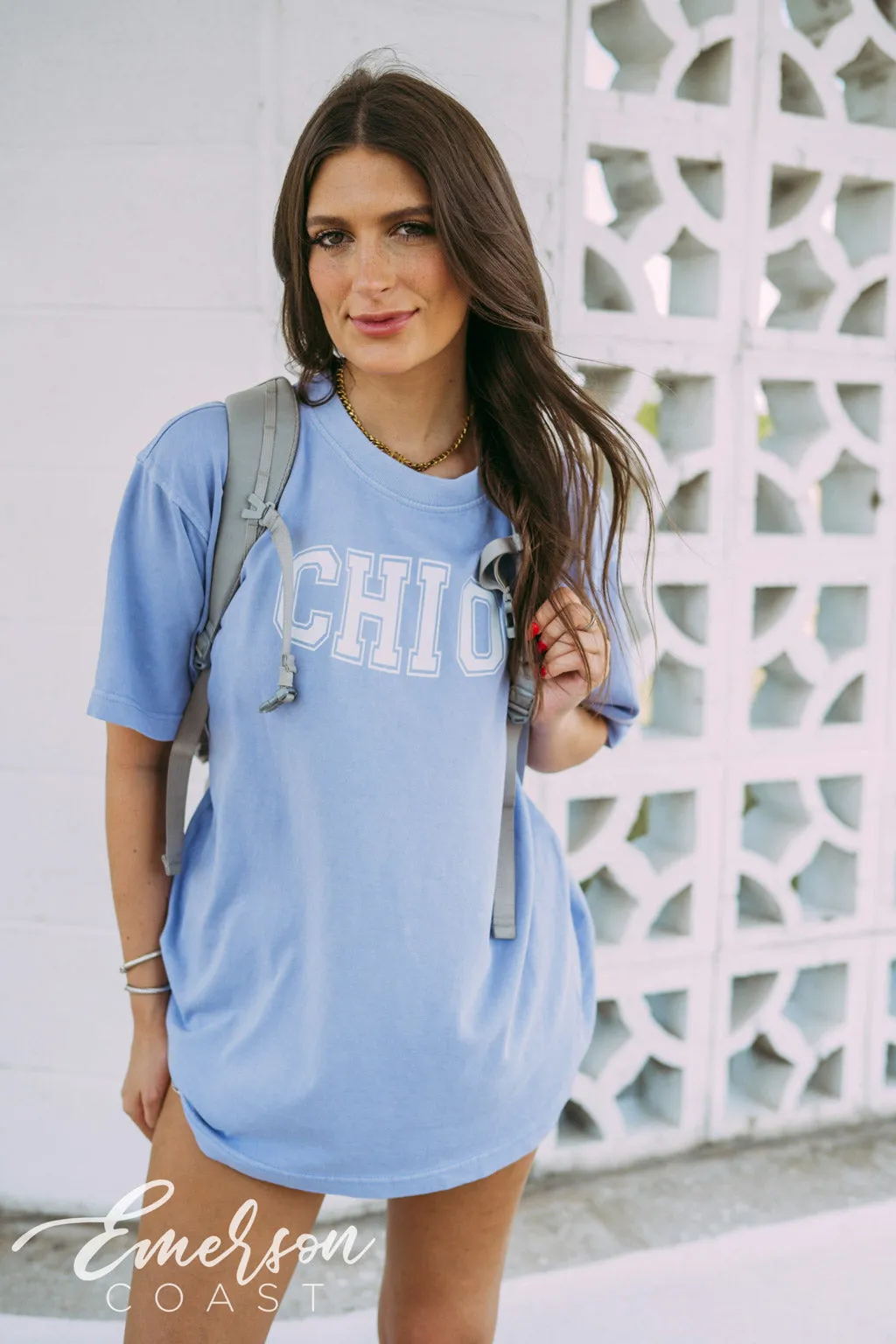 Chi O Varsity Boxy Tee