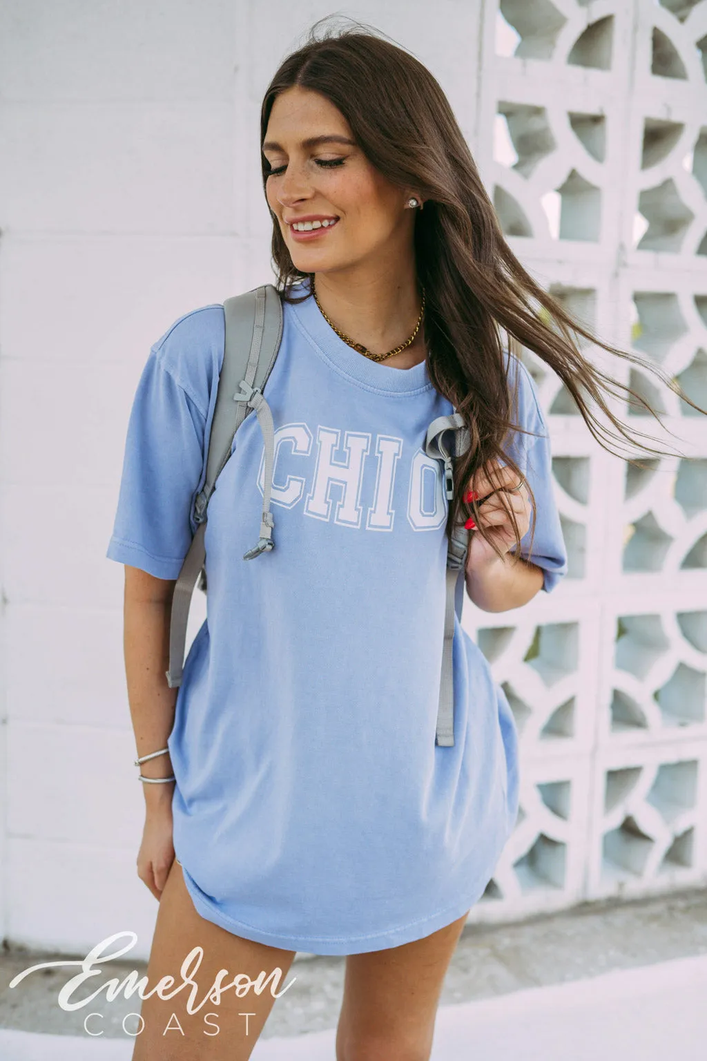 Chi O Varsity Boxy Tee