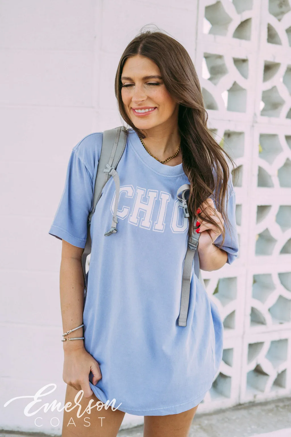 Chi O Varsity Boxy Tee
