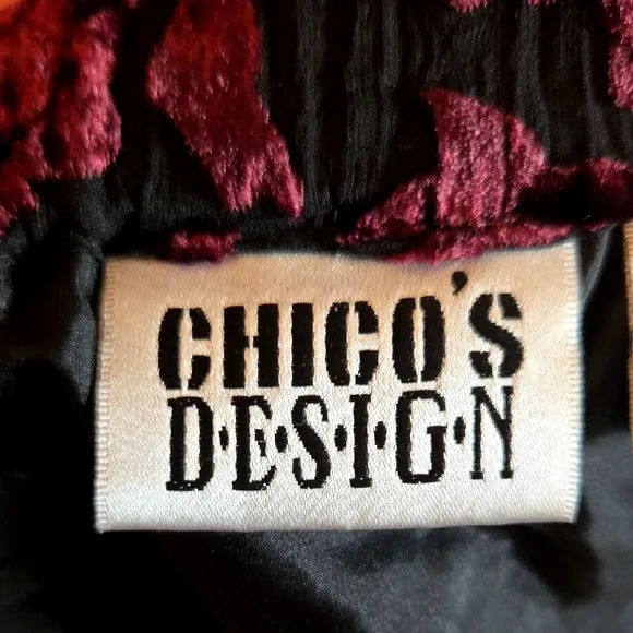 CHICO'S Velvet Burnout Maxi Skirt Goth Whimsigoth Fairy Grunge Vintage Size 2 12