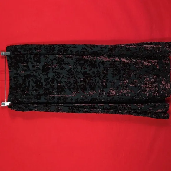 CHICO'S Velvet Burnout Maxi Skirt Goth Whimsigoth Fairy Grunge Vintage Size 2 12