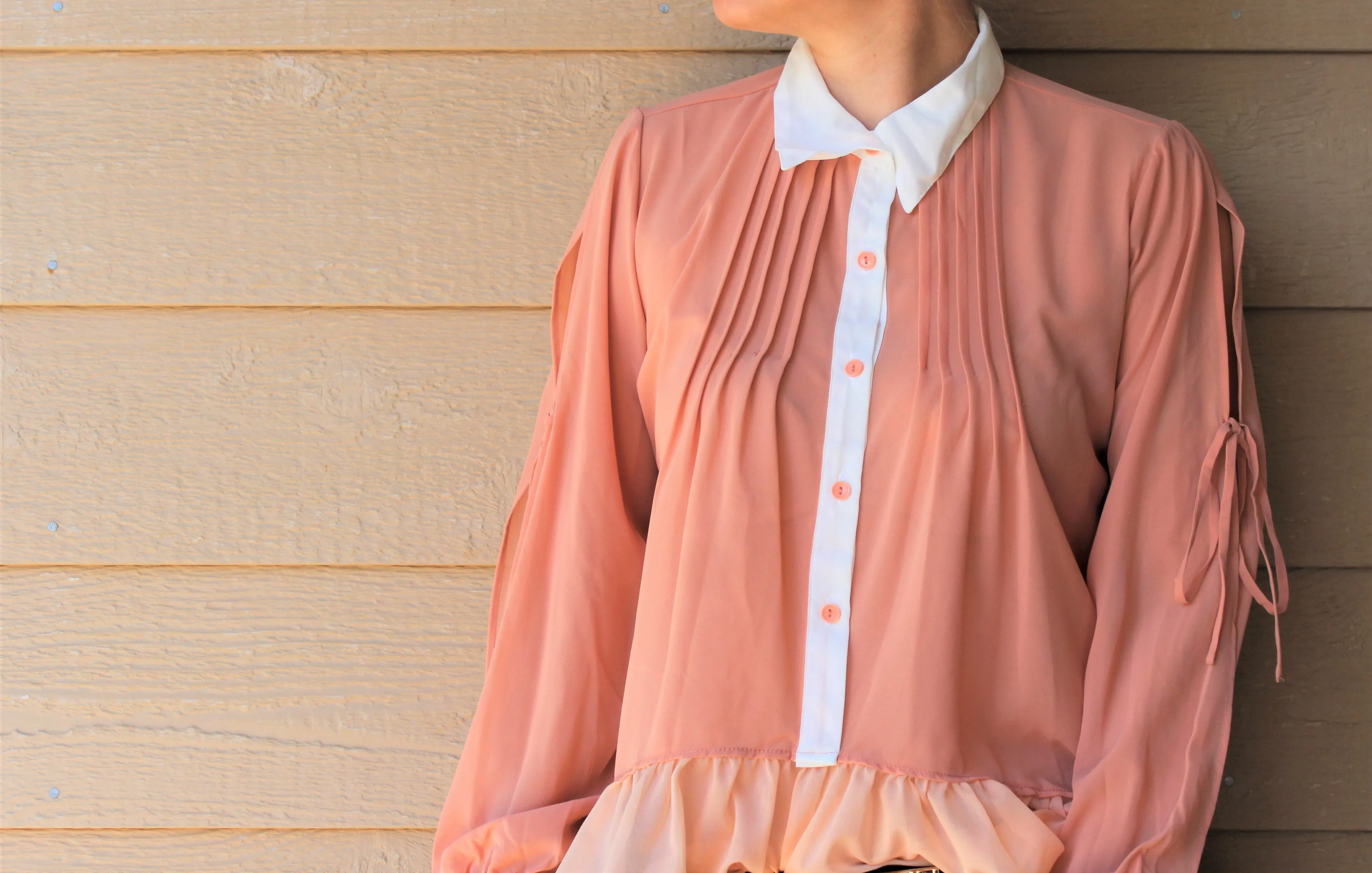 Chiffon Button-Front Blouse
