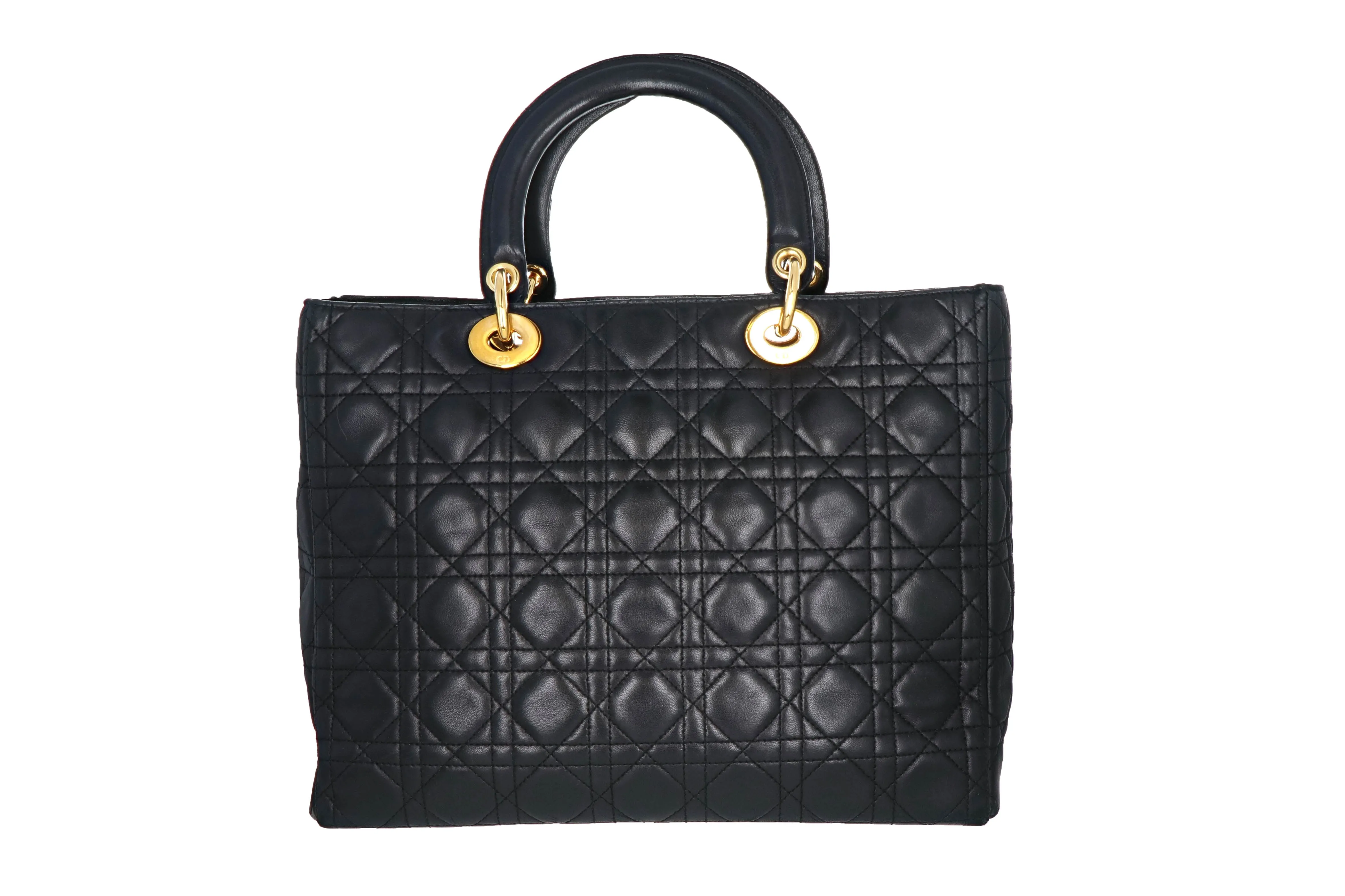 Christian Dior Vintage Lambskin Large Lady Dior Bag