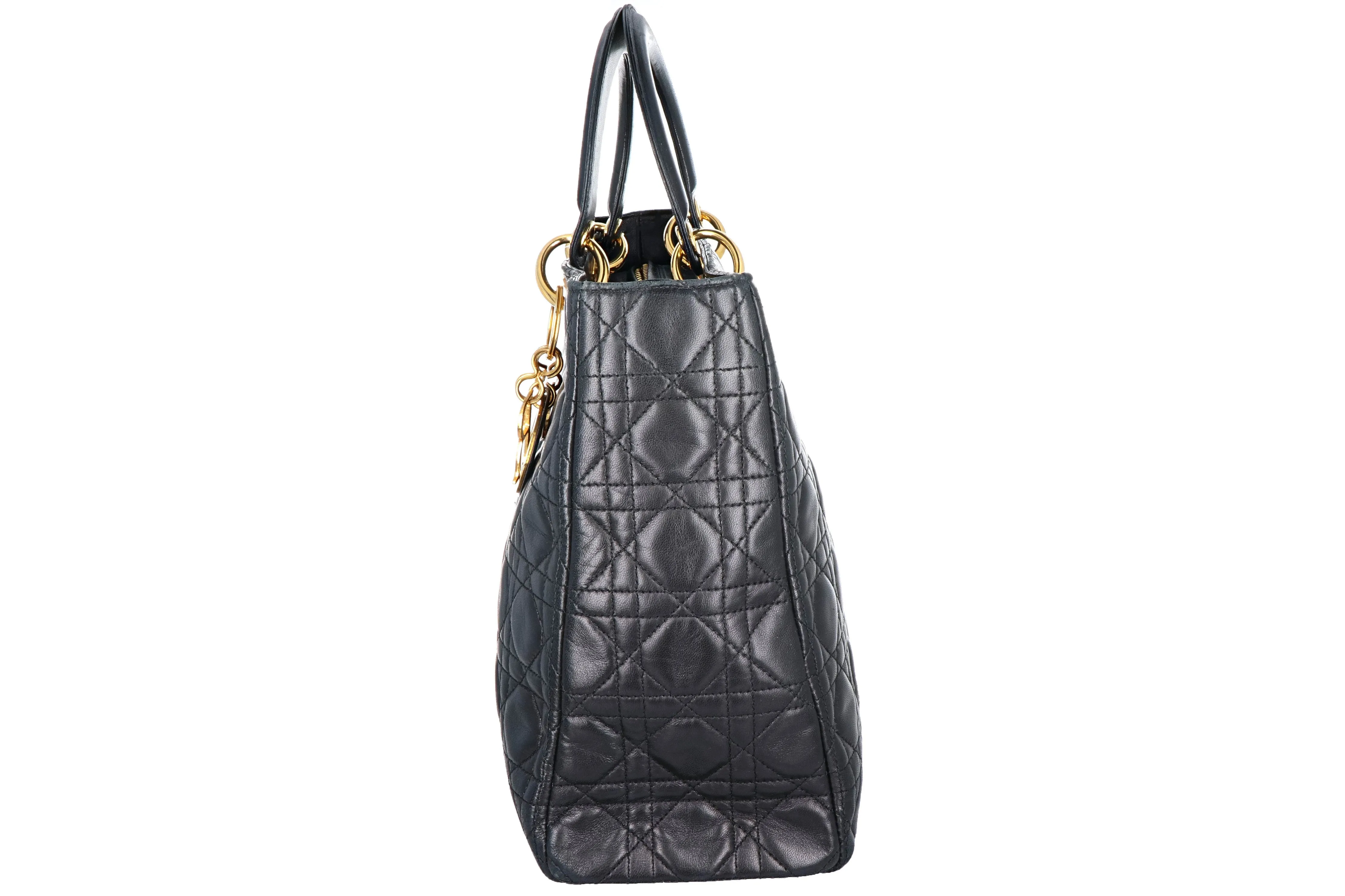Christian Dior Vintage Lambskin Large Lady Dior Bag