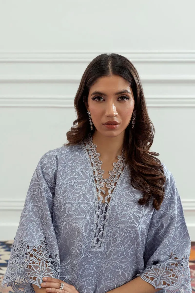 Classic Lilac Shade Luxury Pret Boxy Style Pakistani Salwar Kameez