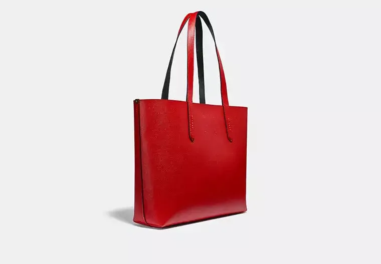 Coach Disney Mickey Mouse X Keith Haring Highline Tote Bag Leather Handbag Red NEW