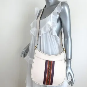 Coach Emery Crossbody Bag with Varsity Stripe Cream Leather NEW