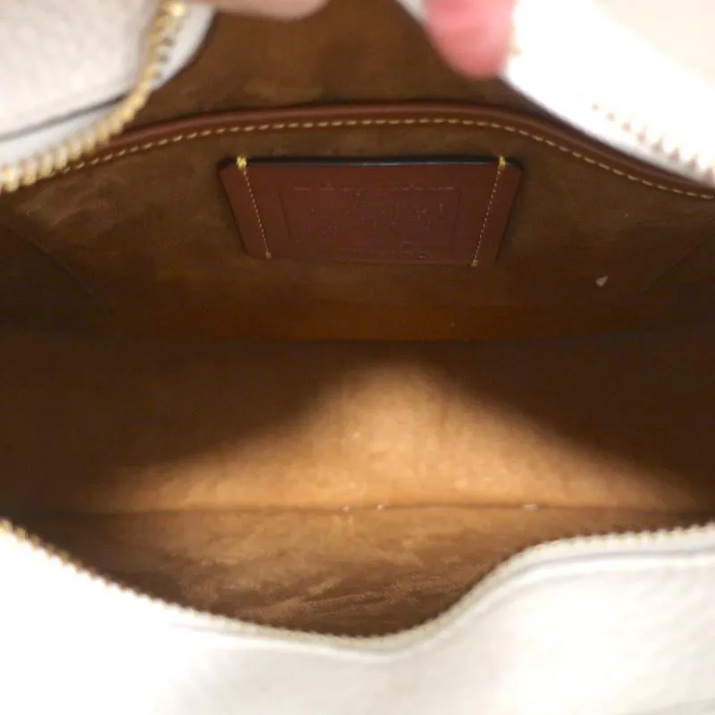 Coach Emery Crossbody Bag with Varsity Stripe Cream Leather NEW
