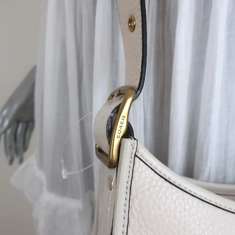 Coach Emery Crossbody Bag with Varsity Stripe Cream Leather NEW