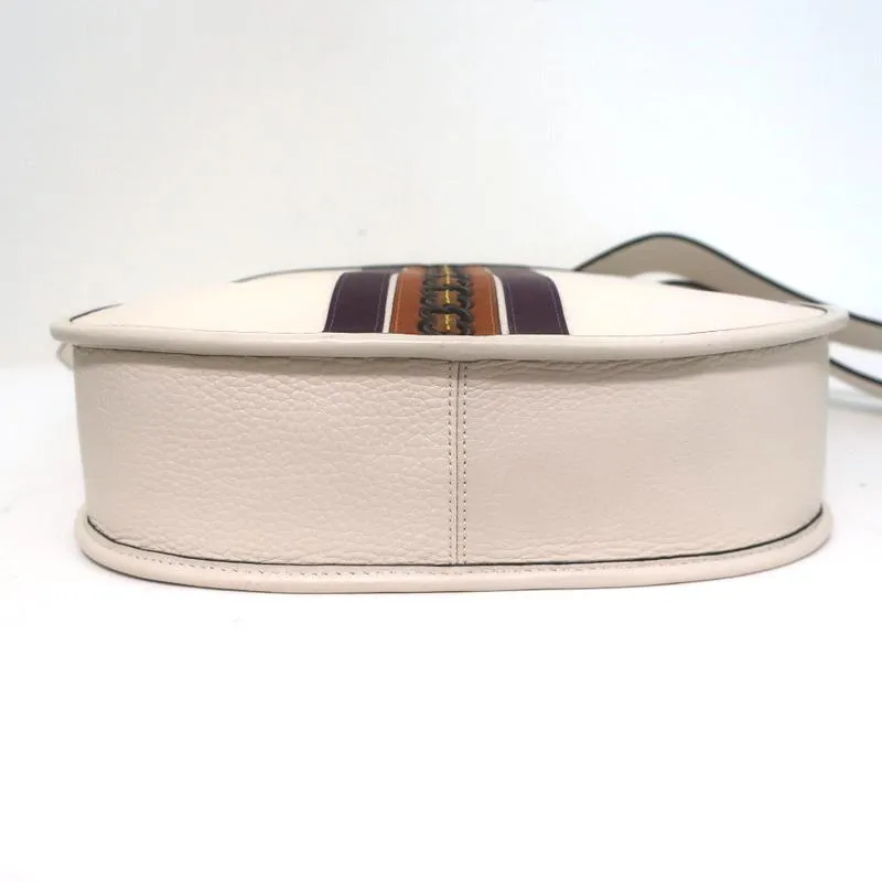 Coach Emery Crossbody Bag with Varsity Stripe Cream Leather NEW