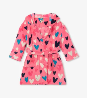 Confetti Hearts Fleece Robe