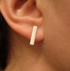 Contemporary and Smart Hand-Crafted Flat Rectangle Bar Stud Earrings - 0027
