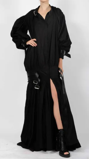 Cotton Jacket with Exaggerated Sleeves Maxi