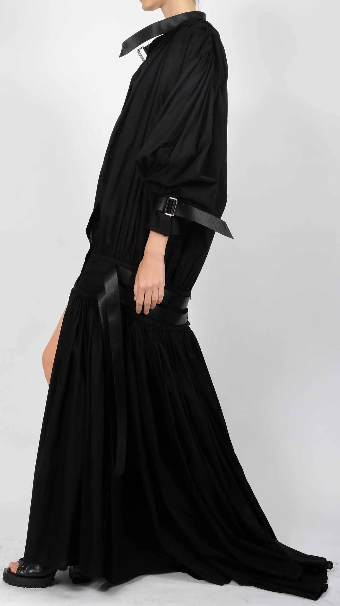 Cotton Jacket with Exaggerated Sleeves Maxi